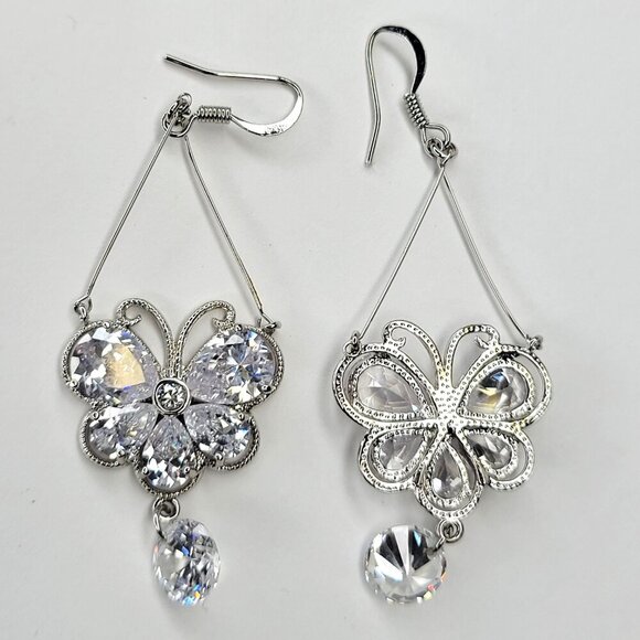 Dazzling Butterfly Crystal Drop Earring - Picture 3 of 8